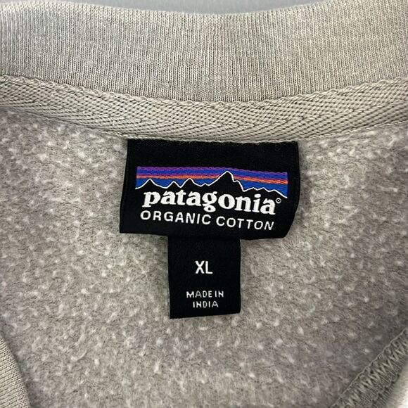 Patagonia Gray Lightweight Organic Cotton Crewneck Big Boys Iconic Logo Sweater - Picture 3 of 6